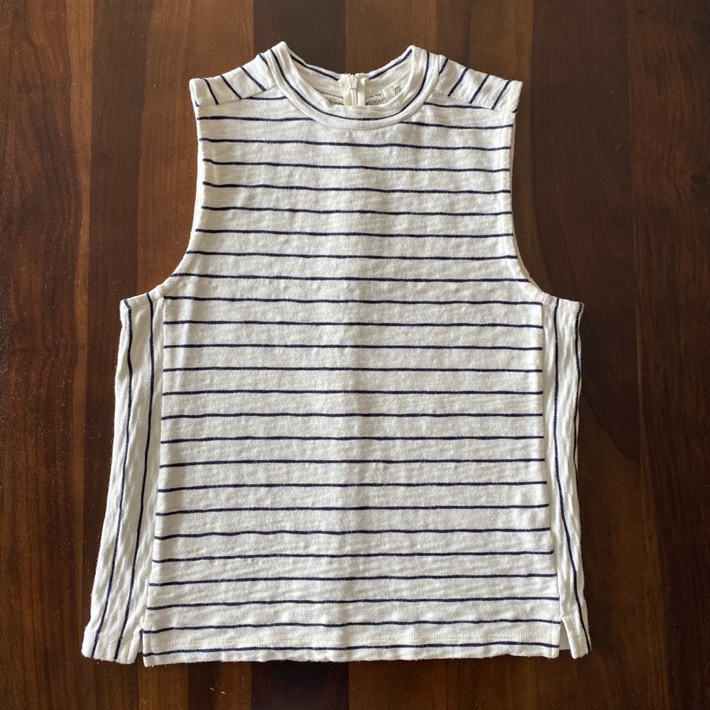 MADEWELL Black and White Striped Sleeveless Top